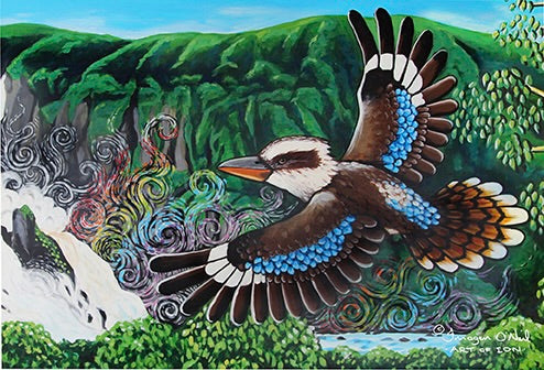 Stretched Canvas Print- 'Kookaburra Flight'