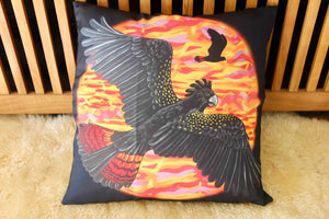 Black Cockatoo Cushion Cover
