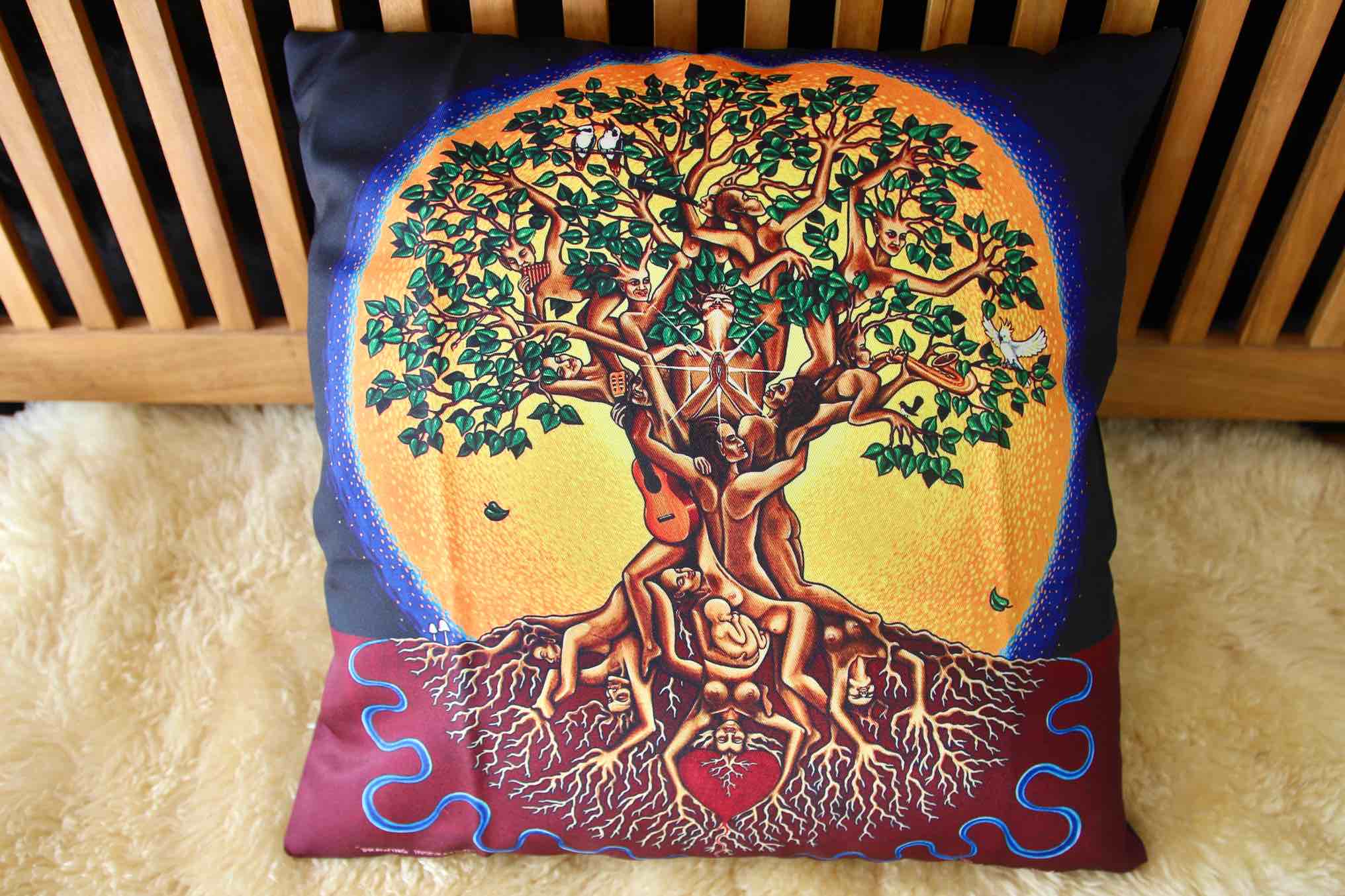 Drawing Inspiration Colour Tree of Life Cushion Cover