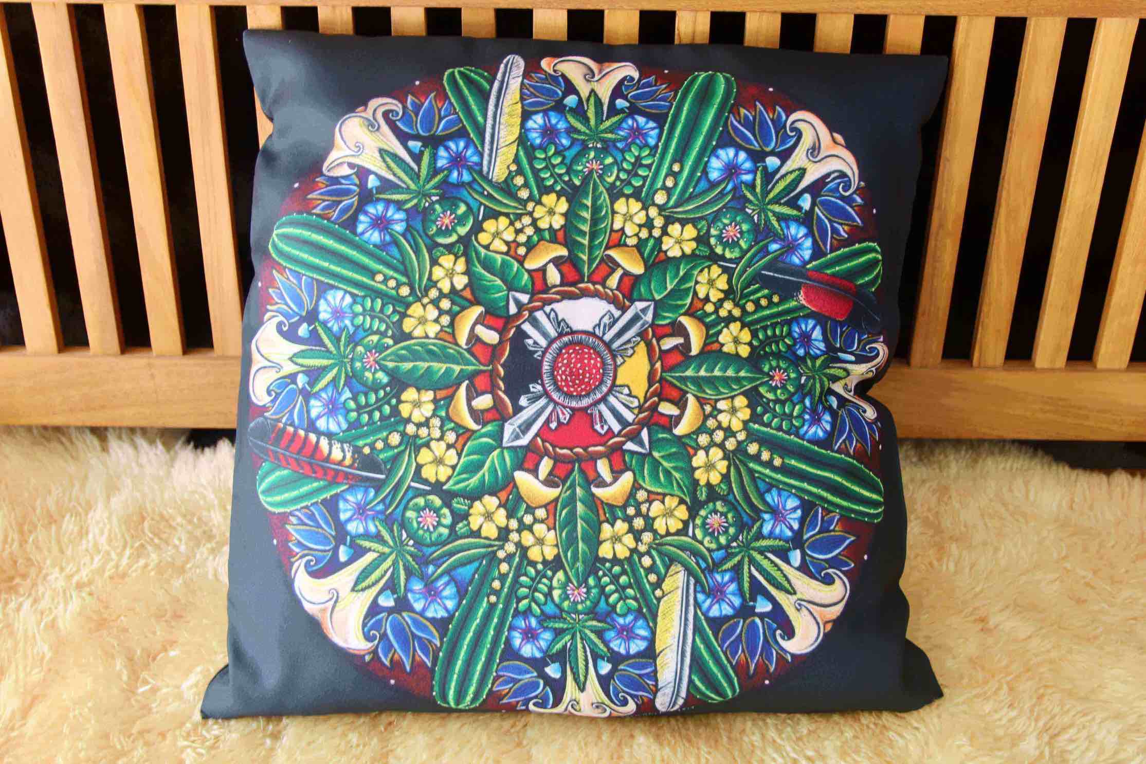 Teacher Plant Mandala Cushion Cover