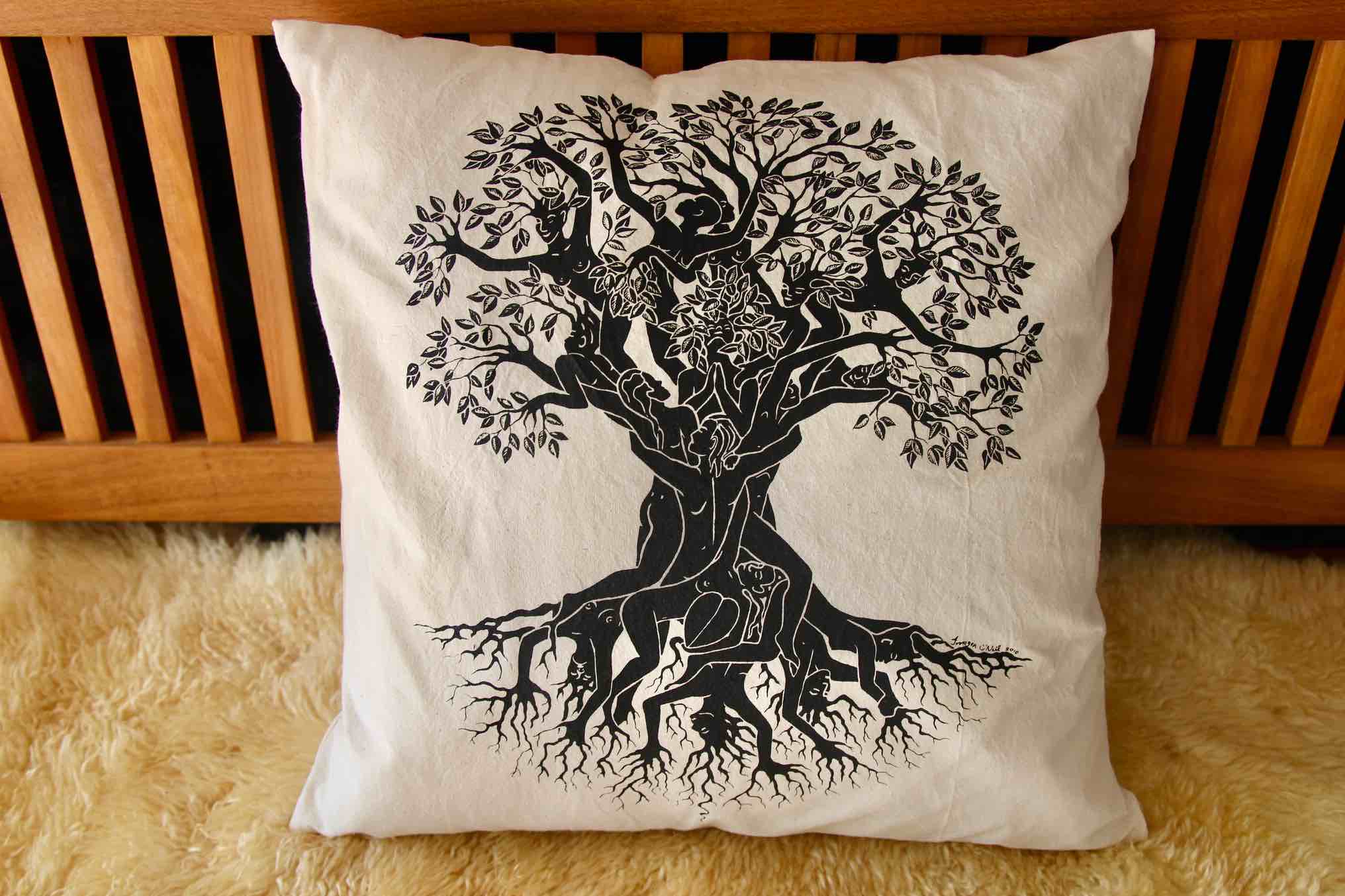 Silhouette Tree of Life Cushion Cover