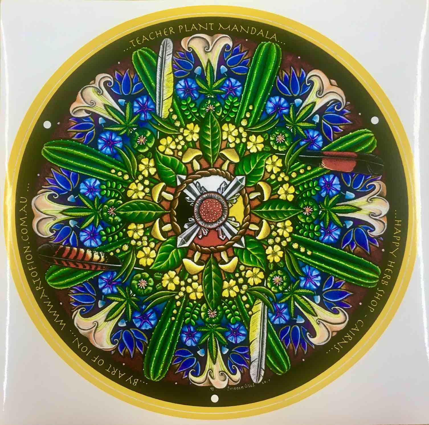 Vinyl Stickers- Lrg Round Teacher Plant Mandala