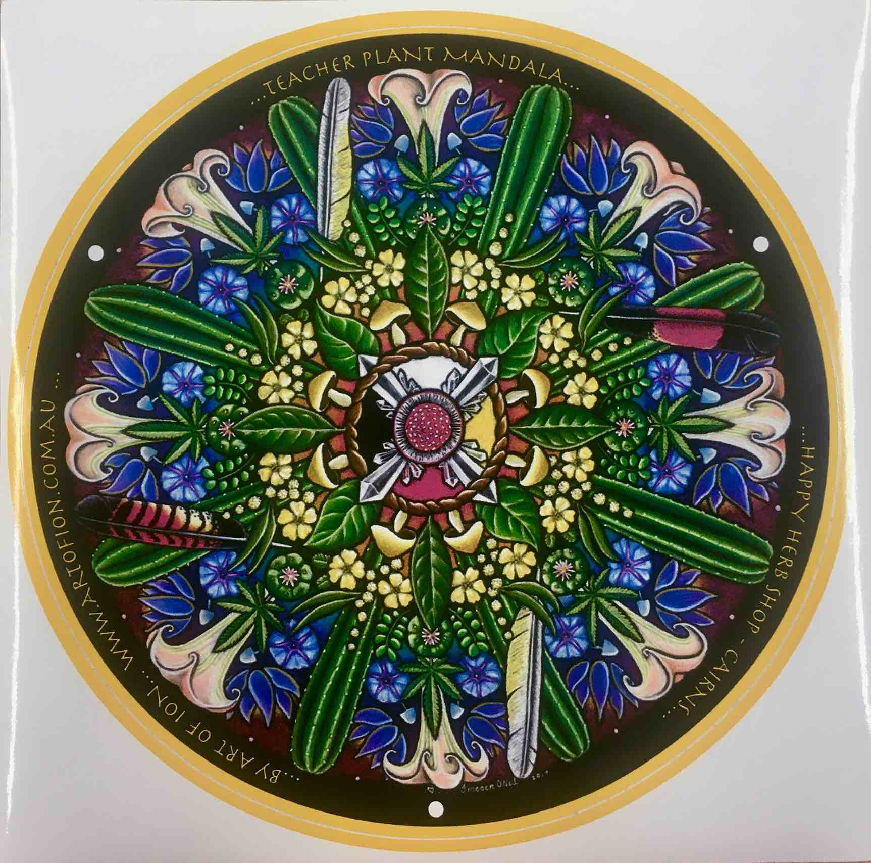 Vinyl Stickers- Lrg Round Teacher Plant Mandala