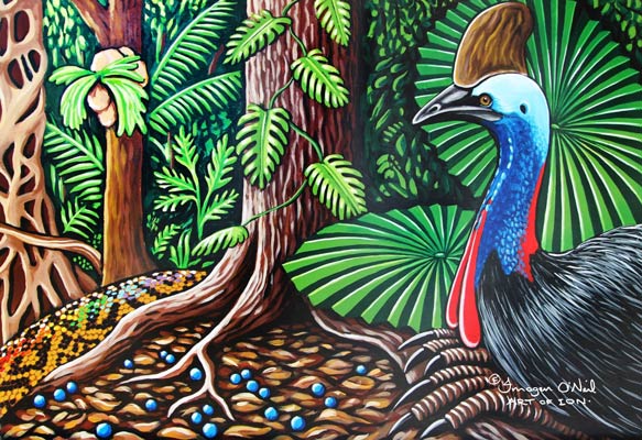 Stretched Canvas Print- 'Cassowary'