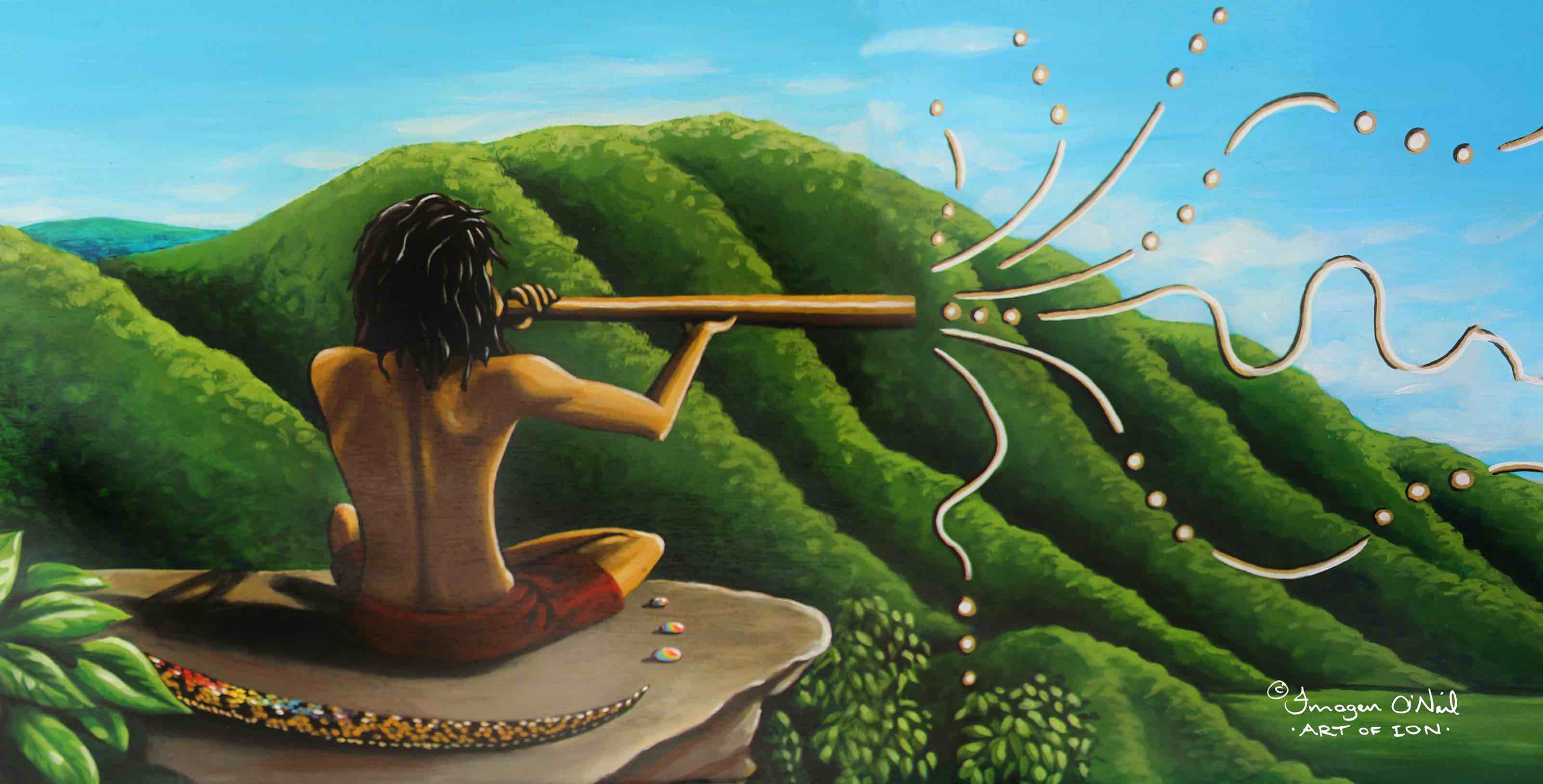 JJ's Didgeridoo Stretched Canvas Print