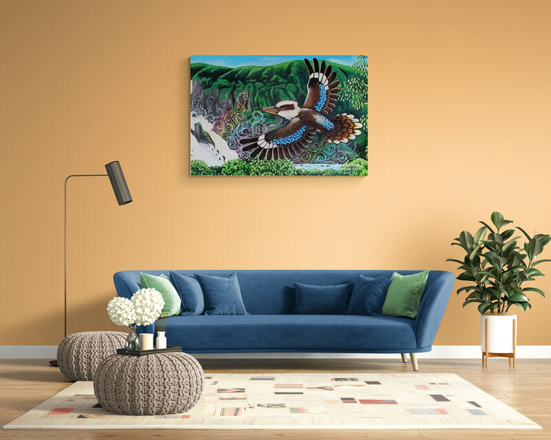 Stretched Canvas Print- 'Kookaburra Flight'