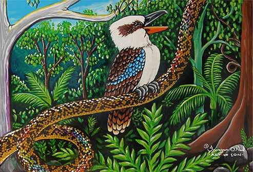 Stretched Canvas Print- 'Kookaburra Laugh'