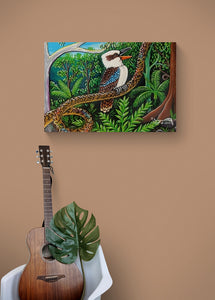 Kookaburra Laugh Stretched Canvas Print