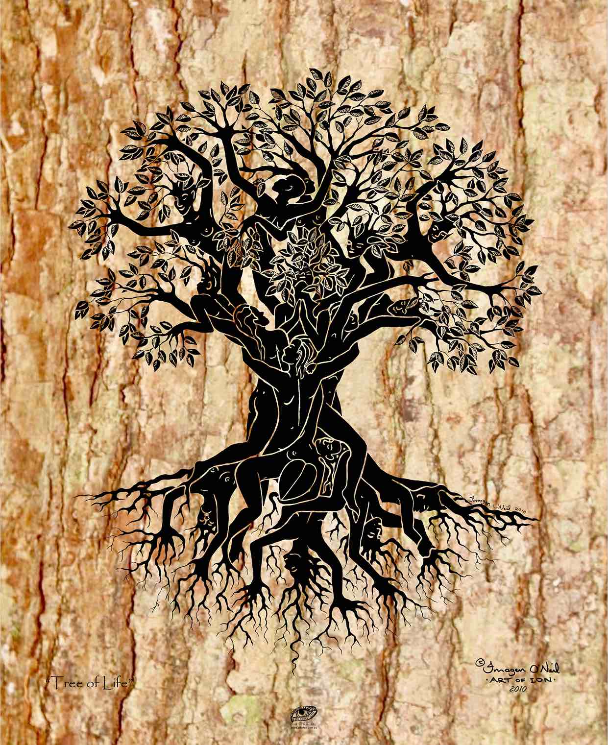 Stretched Canvas Print- 'Silhouette Tree of Life'