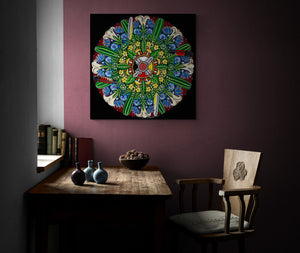 Stretched Canvas Print- 'Teacher Plant Mandala'