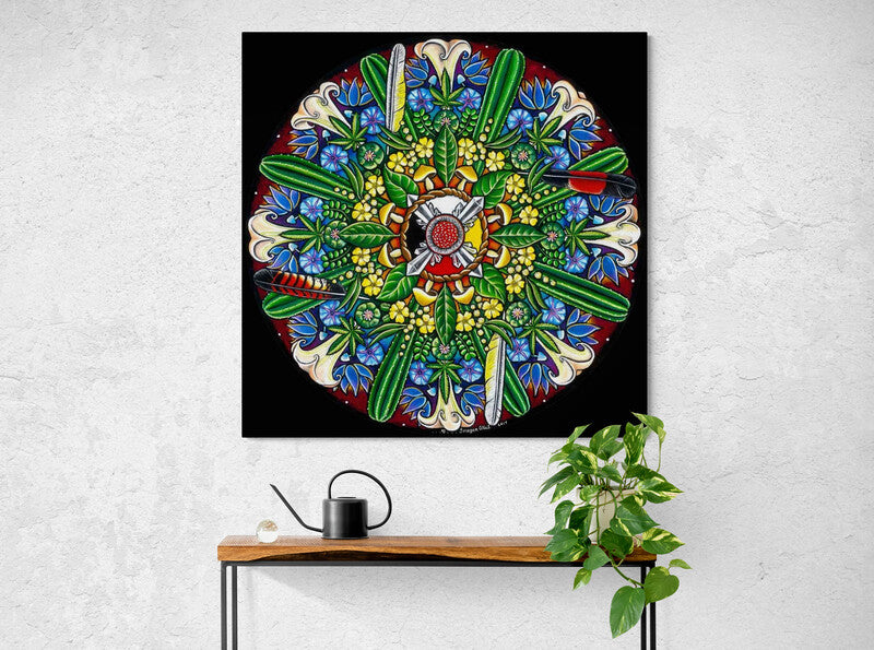 Stretched Canvas Print- 'Teacher Plant Mandala'