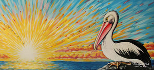 Stretched Canvas Print- 'Dawn Pelican'
