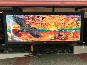 Black Cockatoo & Python Panorama Tapestry