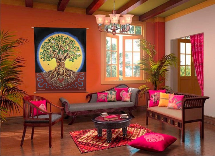 'Drawing Inspiration' Colour Tree of Life Wall Hanging/ Tapestry