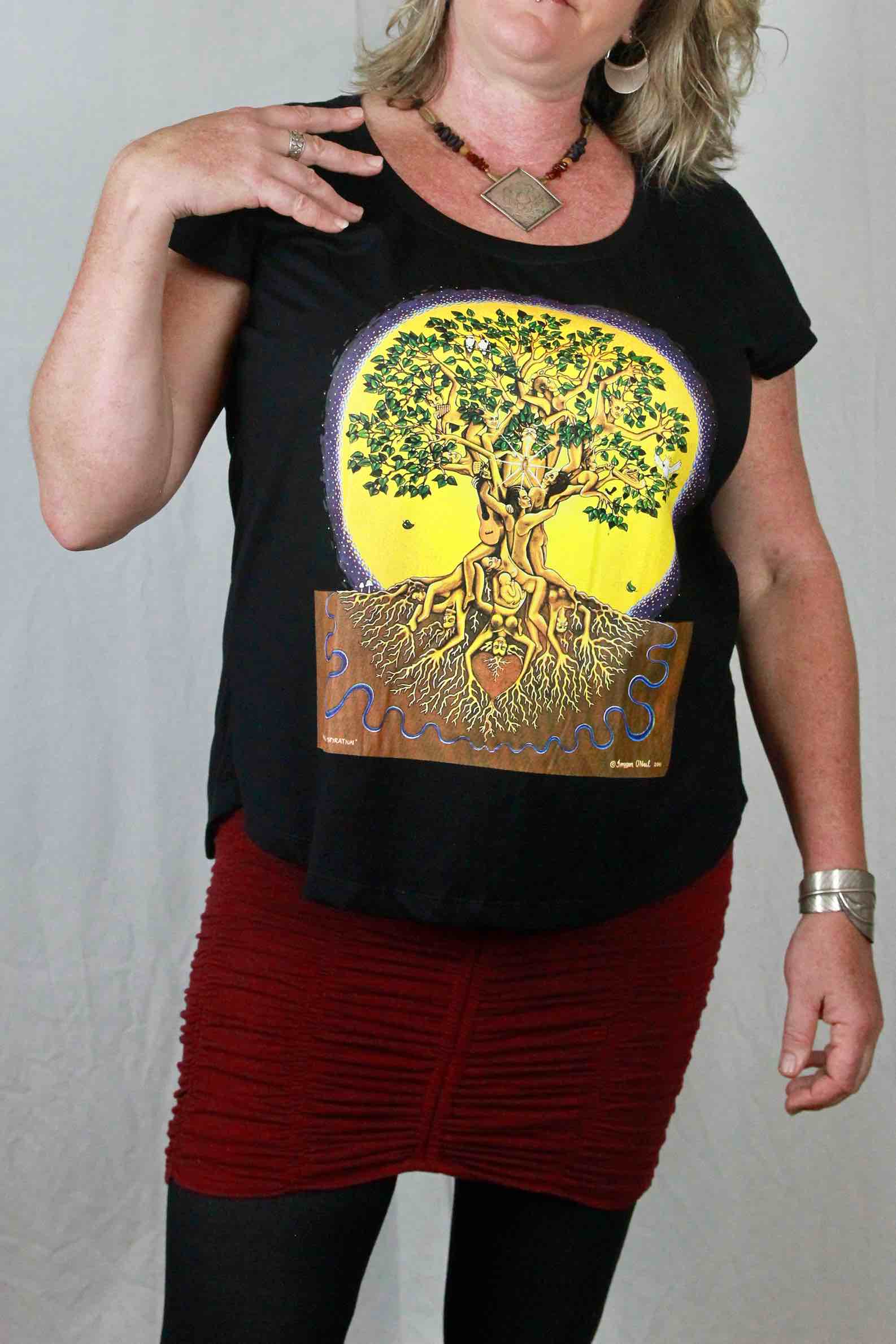 Drawing Inspiration Colour Tree of Life T-Shirt Women